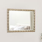 Gold Rectangle Bamboo Framed Wall Mirror - 43cm x 33cm 