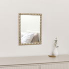 Gold Rectangle Bamboo Framed Wall Mirror - 43cm x 33cm 