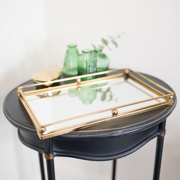 Gold Rectangle Mirrored Tray