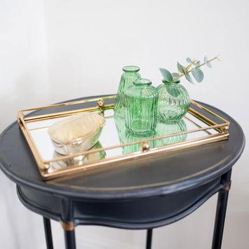 Gold Rectangle Mirrored Tray