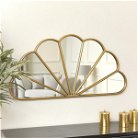 Gold Scalloped Fan Shaped Wall Mirror 96cm x 48cm