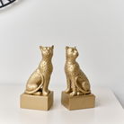 Gold Sitting Leopard Bookends