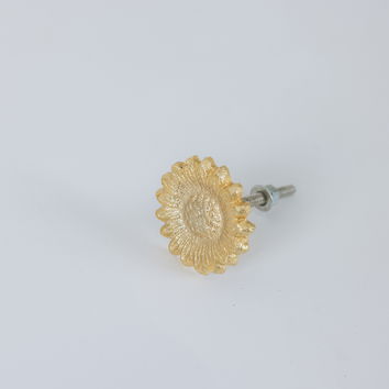 Gold Sunflower Drawer Knob