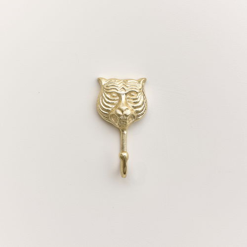 Gold Tiger Head Wall Hook