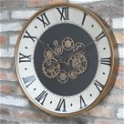 Gold, White and Black Cog Clock