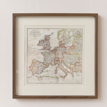 Great Britain Map Print Framed Wall Art - 40cm