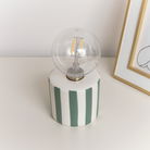 Green Cabana Stripe LED Desk Lamp 18cm