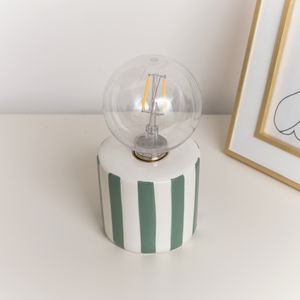 Green Cabana Stripe LED Desk Lamp - 18cm
