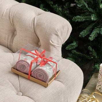 Green Christmas Tree Detailed Fabric Tree Ribbon - 270cm