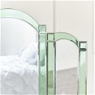 Green Glass Art Deco Triple Mirror 74cmx60cm
