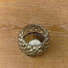 Green Glass Autumn Acorn Candle Holder 9cm