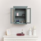 Green Glass Fronted Wall Cabinet - 52cm x 65cm