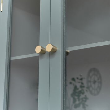 Green Glass Fronted Wall Cabinet - 52cm x 65cm