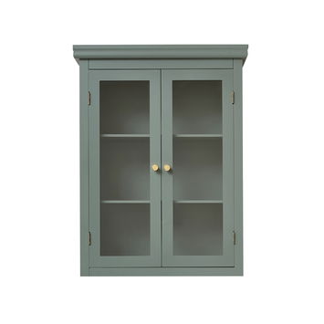 Green Glass Fronted Wall Cabinet 75cm x 57cm