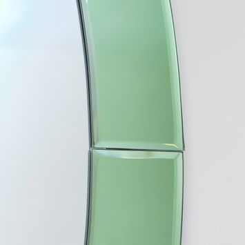 Green Glass Oval Wall Mirror - 79cm x 50cm