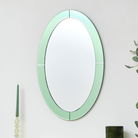 Green Glass Oval Wall Mirror - 79cm x 50cm