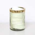 Green Patterned Glass Bathroom Tumbler with Gold Rim