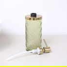 Green Patterned Soap Dispenser with Gold Rim