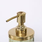 Green Patterned Soap Dispenser with Gold Rim