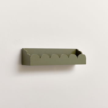 Green Scalloped Wall Storage Shelf - 40cm