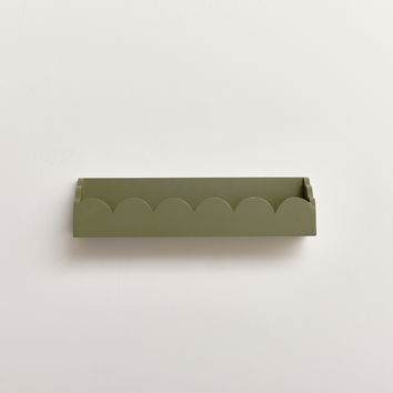 Green Scalloped Wall Storage Shelf - 40cm