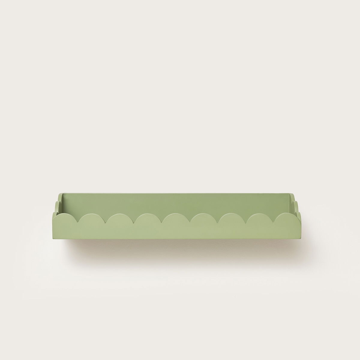 Green Scalloped Wall Storage Shelf 61cm Melody Maison