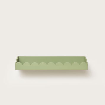 Green Scalloped Wall Storage Shelf - 61cm