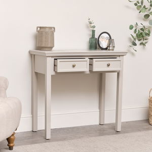 Grey 2 Drawer Console / Dressing Table - Daventry Taupe-Grey Range