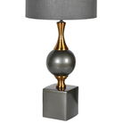Grey and Gold Lamp with Linen Shade