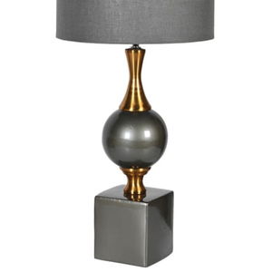 Grey and Gold Lamp with Linen Shade
