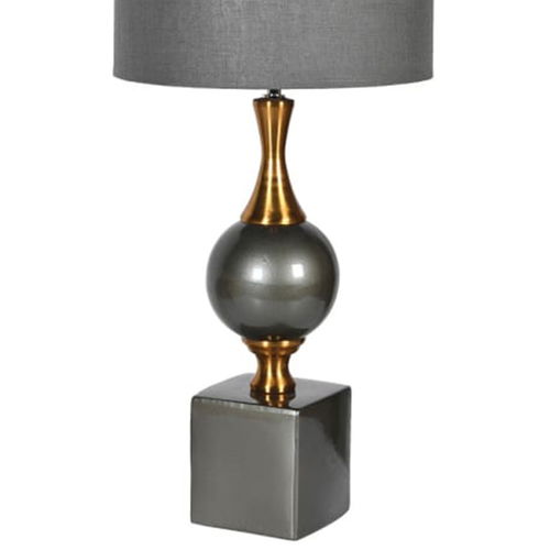 Grey and Gold Lamp with Linen Shade