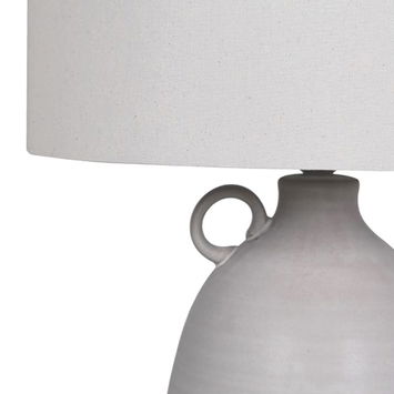 Grey and White Table Lamp with Linen Shade