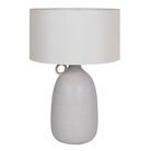 Grey and White Table Lamp with Linen Shade