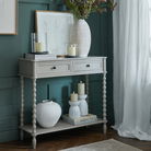 Grey Bobbled 2 Drawer Console Table/Sideboard