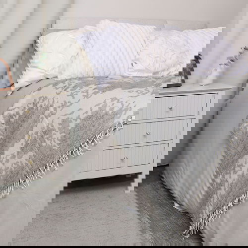 Grey & Cream Natural Waves Design Cotton Throw - 160cm x 136cm