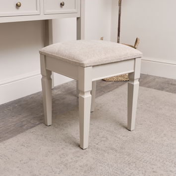 Grey Cushioned Dressing Table Stool - Daventry Taupe-Grey Range