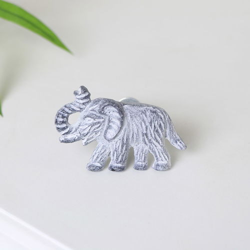 Grey Elephant Drawer Knob