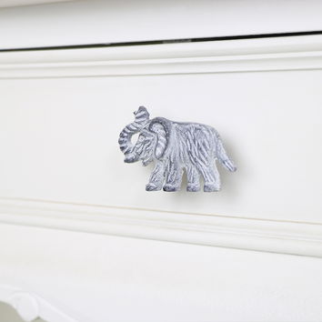 Grey Elephant Drawer Knob