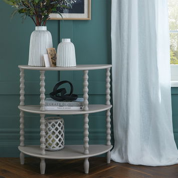 Grey Half Moon Bobbled Freestanding Shelving Unit