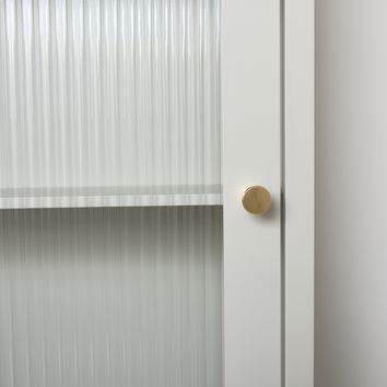 Grey Reeded Glass Fronted Wall Cabinet