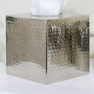 Hammered Silver Metal Tissue Box