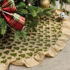 Hessian Tree Print Christmas Tree Skirt - 120cm