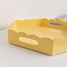 Hexagonal Lemon Yellow Scalloped Tray - 35cm