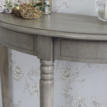 Hornsea Range - Wooden Half Moon Console Table