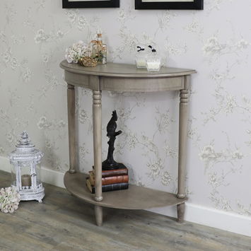 Hornsea Range - Wooden Half Moon Console Table