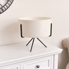 Ivory Metal Planter Pot with Stand - 28cm