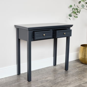Black 2 Drawer Console / Dressing Table - Daventry Black Range