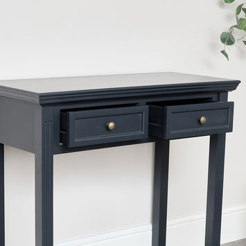 Black 2 Drawer Console / Dressing Table - Daventry Black Range