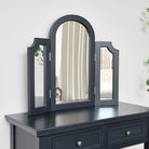 Black Arched Triple Dressing Table Mirror - Daventry Black Range