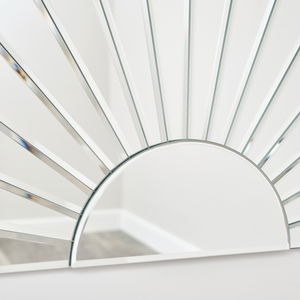 Frameless Arched Art Deco Wall Mirror 88cm x 45cm